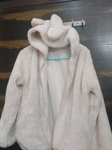 Bunny Hoodie – White Fur with Handy Po