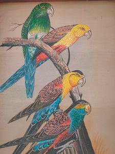 Wall Decor Parrots Painting