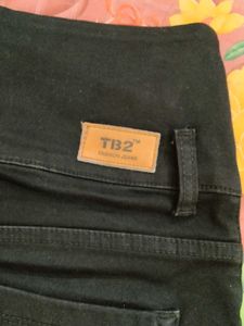 High Waisted Black Jeans with Bow