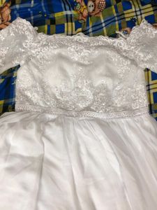 Cute And Pretty White Long Gown