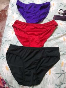Black RED BLUE Briefs Set Of 3