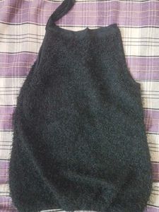 Fuzzy Black Tank Top