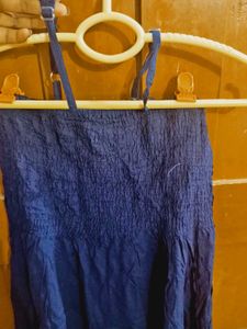 Sleeveless Navy Blue Dress