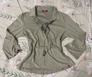 Y2K Cottagecore Beige Top