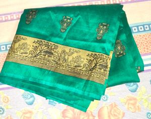 Mysore Soft Silk Green Saree