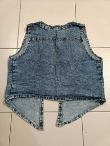 Vintage Acid Wash Denim Vest
