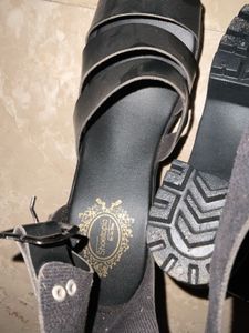 Black Block Heel Sandals