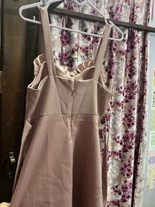 Pink Ruffle Trim Mini Dress