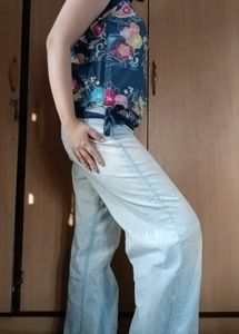 PRICE DROP-Blue Printed Top