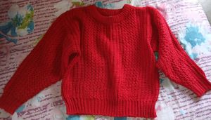 Red Crew Neck Sweater - Cozy &amp; Stylish