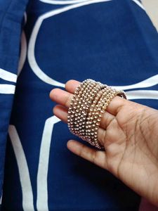 Pearl &amp; Gold Bangle Set