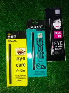 Eyekajal Set Of3(LakmeEyeconic,Elle18,Adskajal)