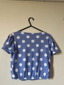 blue cropped top for women