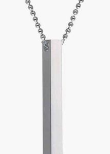 Silver Bar Pendant Necklace