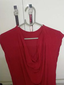 Fiery Red Sleeveless Midi Dress