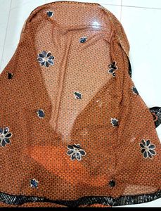 Fancy Saree with Black Sequin Border