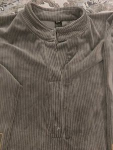 Grey Velvet Co ord Set For Casual Wear