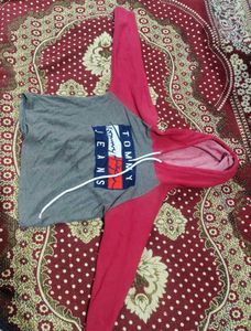 woolen crop hoodie for women