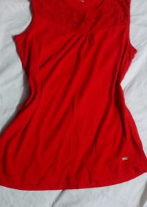 Red Blouse (Lace) Sleeveless