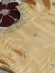 Golden Simple Embroidery Suit