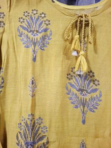Yellow Printed Kurti