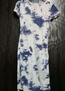 Drawstring Bodycon Tie Dye Dress Trending