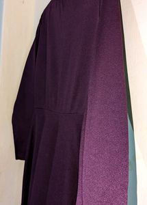 Vintage 80s Women Burgundy Dress