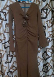 Brown Floral Dress