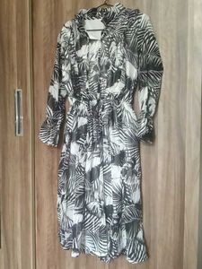 Tropical Print Midi Dress