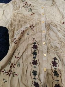 Hippie/boho Threadwork Detail Shirt