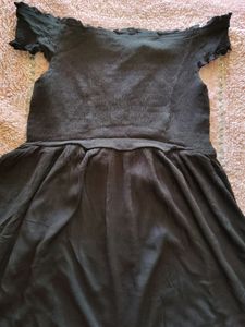 Half Shoulder Black Frock