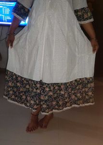 White Chiken Kari Anarkali Kurti