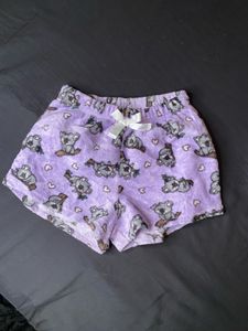Koala Print Plush Lounge Shorts