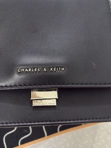 Charles And Keith Black Bag With Nylon Strap