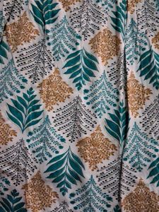 Teal Leaf Print Dress