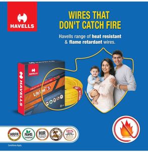 Havells LifeLine+ S3 | 2.5 sq.mm Copper Wire 90m