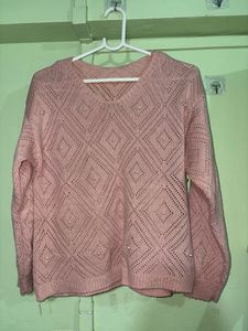Pink Pearl Embellished Sweater