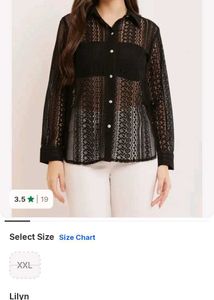 Lilyn Black Lace See-Through Shirt
