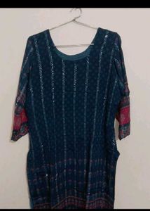 Teal Sequin Kurti multicolour 2xl kurta