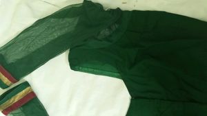 Green Embroidered Saree Fabric