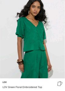 Westside Green Buttoned Blouse