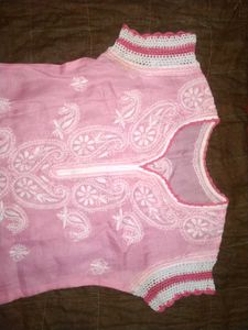 Pink Embroidered Kurti