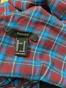 Blue &amp; Maroon Plaid Mini Dress