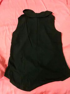 Black and white floral Satin Top