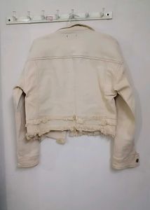 Ajio Beige Denim Jacket