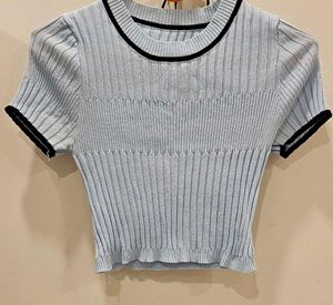 ribbed colourblock good quality crop top