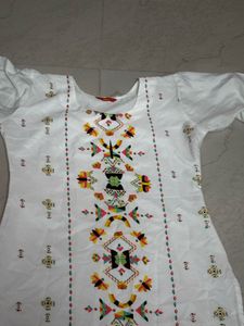 White Printed Kurti