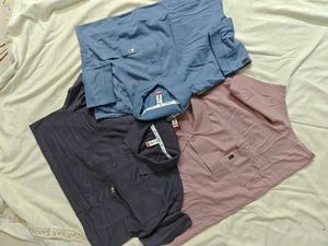 Collar Tshirt Set Of 3 Large plain half sleeves