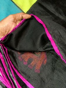 Black Ethnic Skirt w/ Elephant Sare