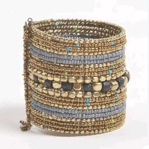 Metallic Beaded &amp; Stacked Bracelet